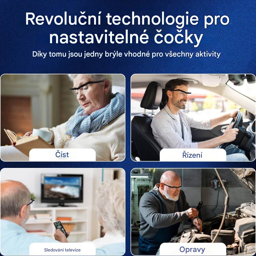 Pohodia™ Nastavitelné brýle – Jedny brýle pro čtení, počítač i dálku