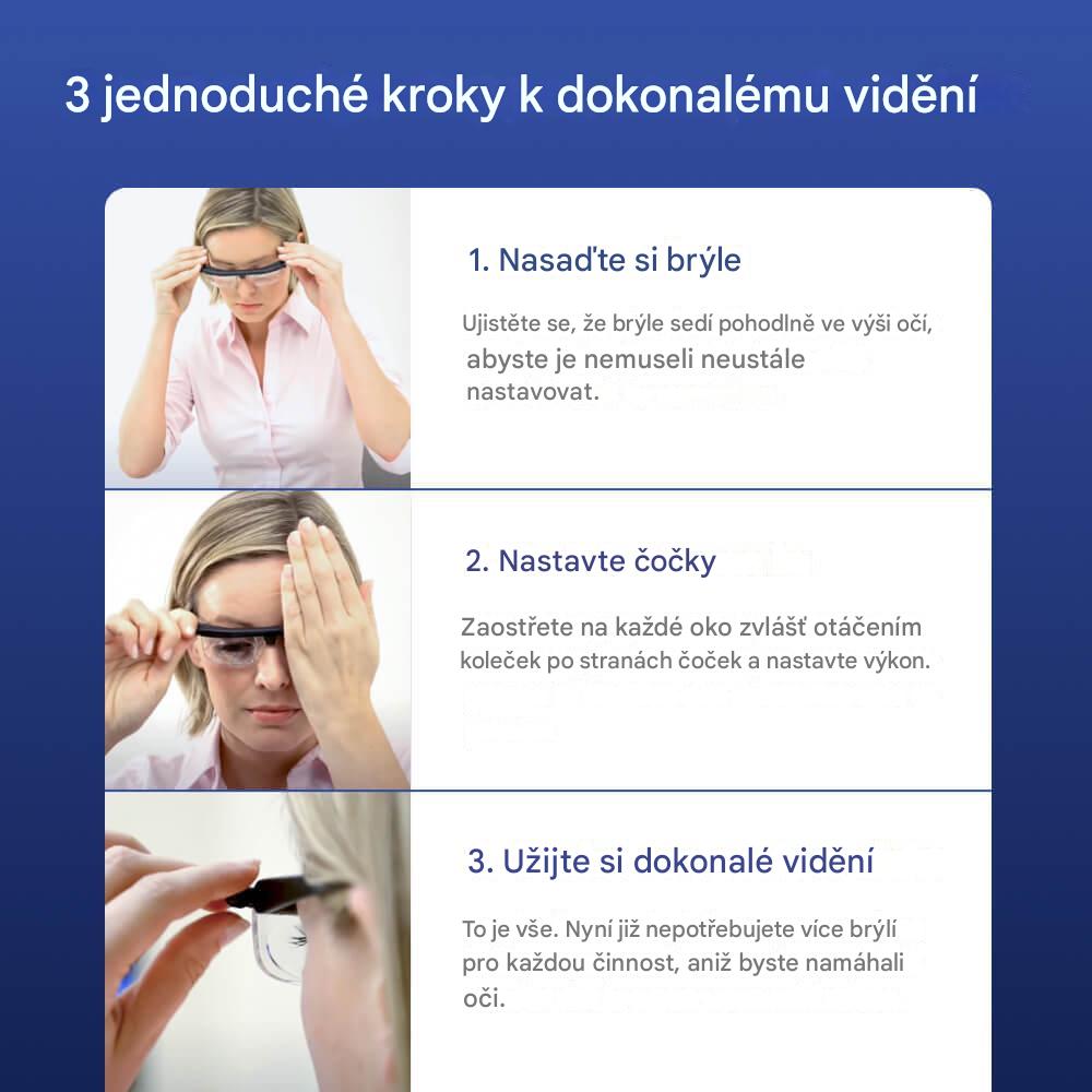 Pohodia™ Nastavitelné brýle – Jedny brýle pro čtení, počítač i dálku