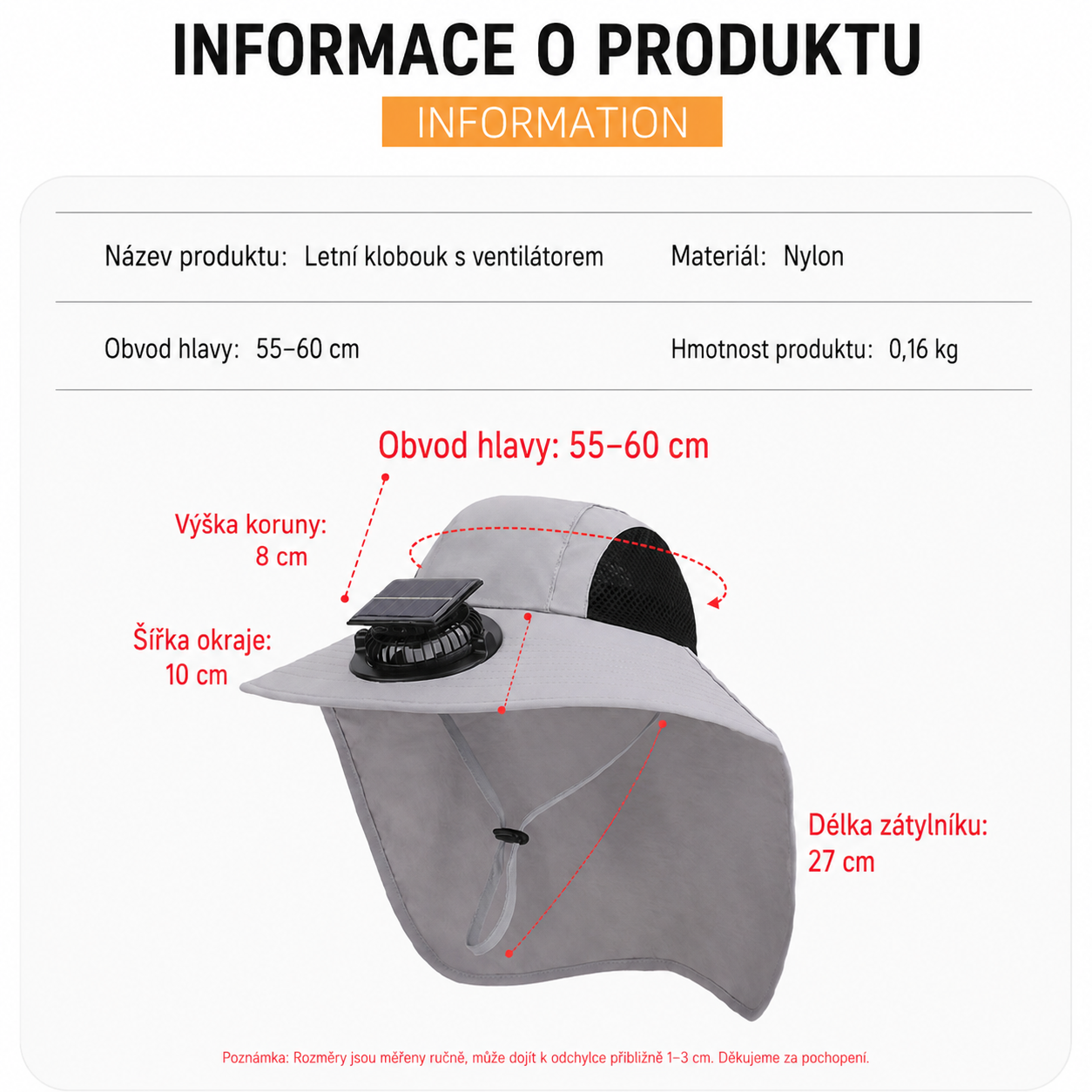 Chladivý klobouk s ventilátorem – úleva během horkých letních dnů