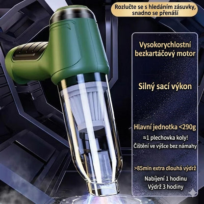 Bezdrátový ruční vysavač s vysokým sacím výkonem – ideální pomocník pro domácnost i automobil