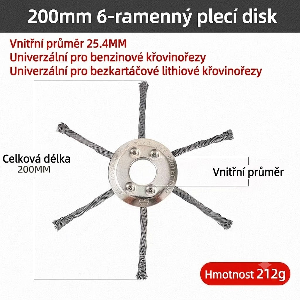 🌿 Vysoce odolná ocelová žací hlava – až 100× účinnější než běžné nylonové struny