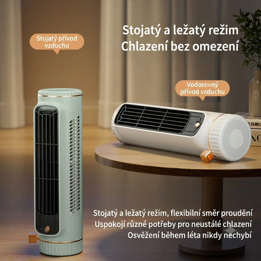 ❄️ Přenosný ochlazovač vzduchu, Vestavěná baterie s vysokou kapacitou poskytuje funkci ventilátoru i vodního chlazení. Ideální do kanceláře, na kempování i pro venkovní použití.