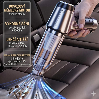 Bezdrátový ruční vysavač s vysokým sacím výkonem – ideální pomocník pro domácnost i automobil