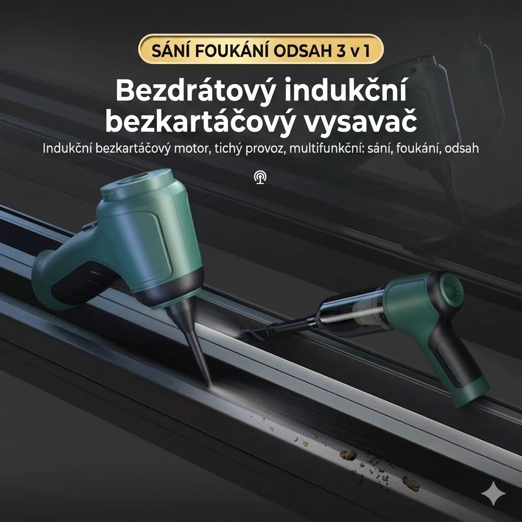 Bezdrátový ruční vysavač s vysokým sacím výkonem – ideální pomocník pro domácnost i automobil