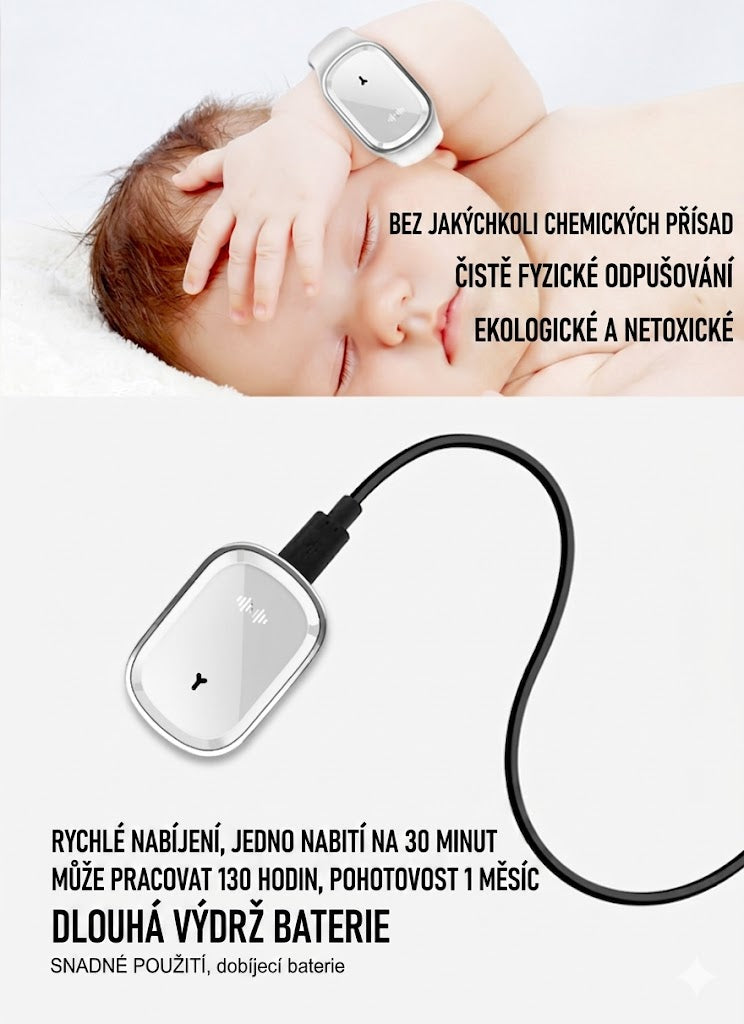 🦟 Ultrazvukový náramek proti komárům – pohodlná ochrana bez chemie
