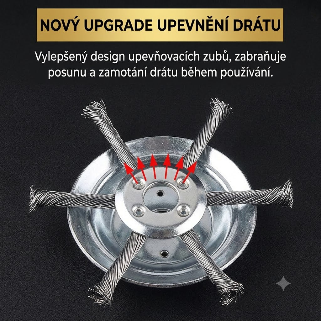 🌿 Vysoce odolná ocelová žací hlava – až 100× účinnější než běžné nylonové struny