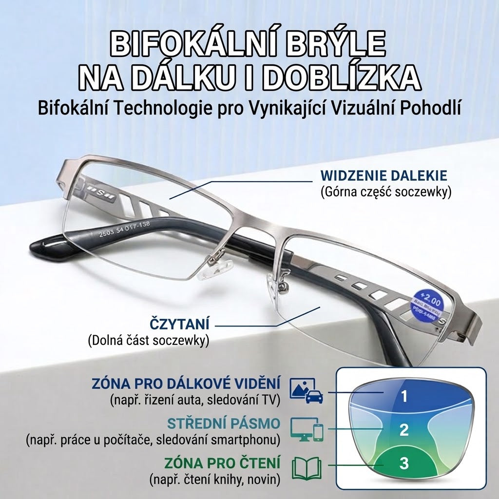 Pomáhá seniorům vidět jasněji — inteligentní brýle se zoomem, automatické zaostření, jasně vidíte na blízko i na dálku.