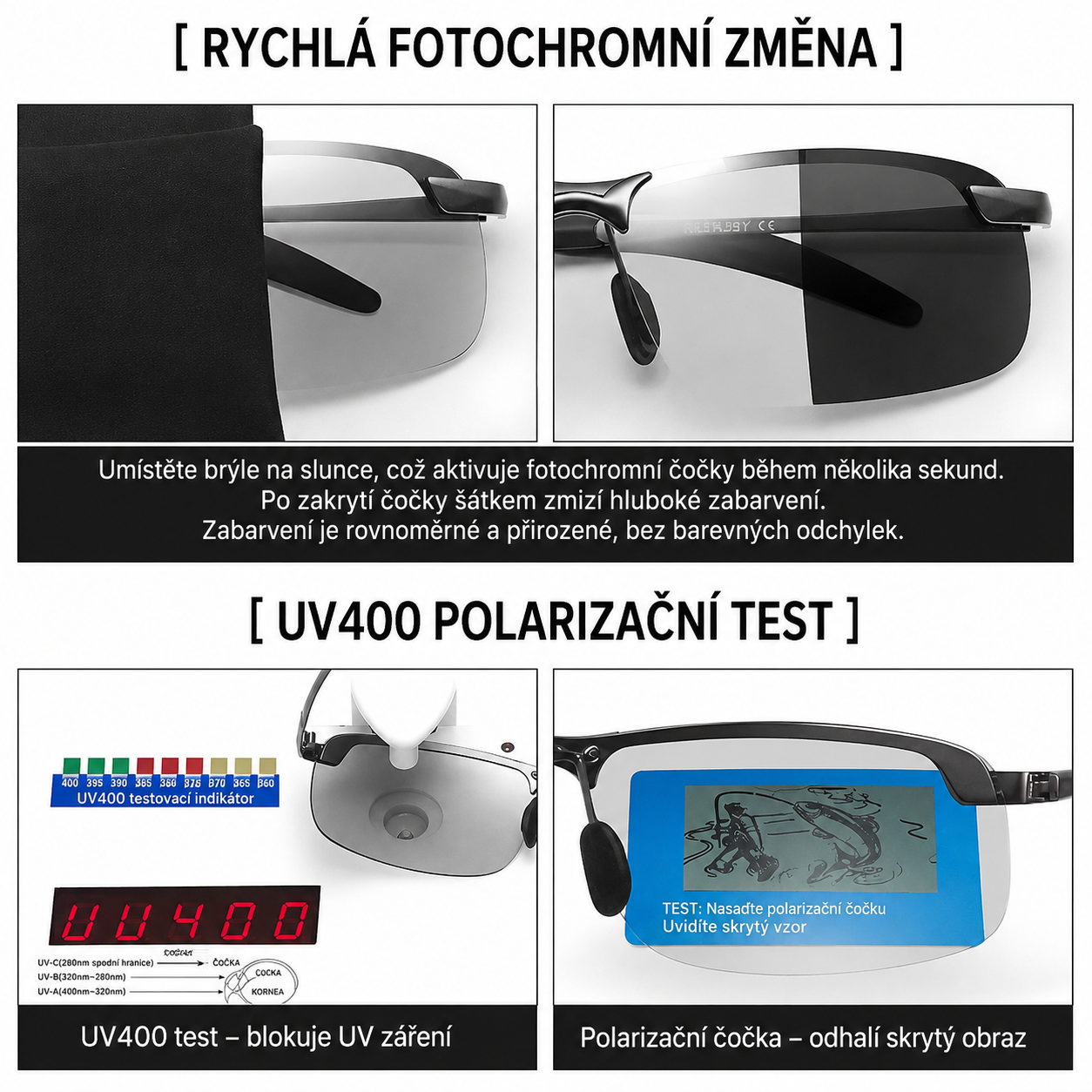 Profesionální rybářské brýle s automatickým ztmavením – jasnější vidění u vody i při noční jízdě