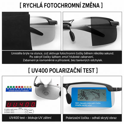 Profesionální rybářské brýle s automatickým ztmavením – jasnější vidění u vody i při noční jízdě