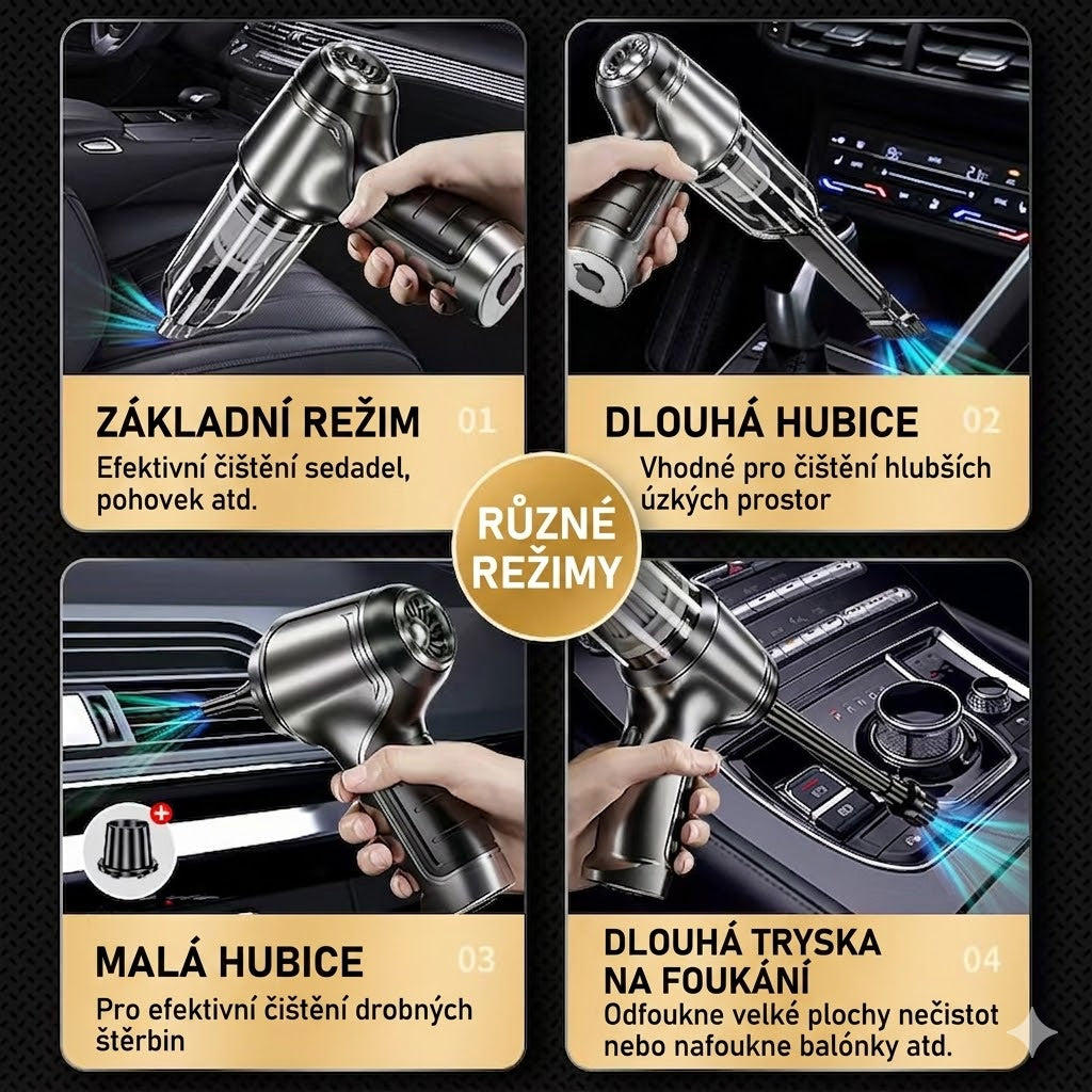 Bezdrátový ruční vysavač s vysokým sacím výkonem – ideální pomocník pro domácnost i automobil