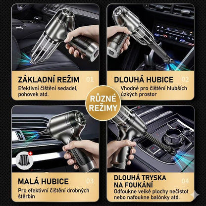 Bezdrátový ruční vysavač s vysokým sacím výkonem – ideální pomocník pro domácnost i automobil