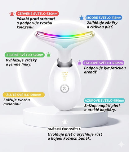 ✨ Světelný přístroj pro péči o krk s LED terapií, EMS a tepelnou masáží