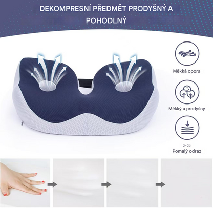 Paměťový pěnový sedák – ergonomický polštář, vhodný pro osoby, které dlouho sedí