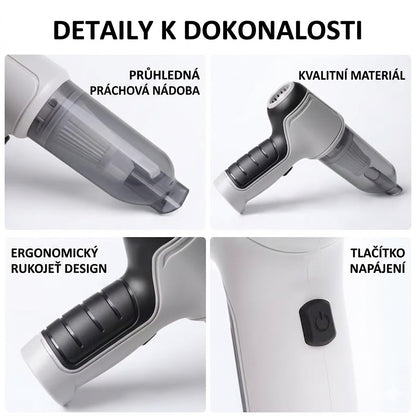 Bezdrátový ruční vysavač s vysokým sacím výkonem – ideální pomocník pro domácnost i automobil
