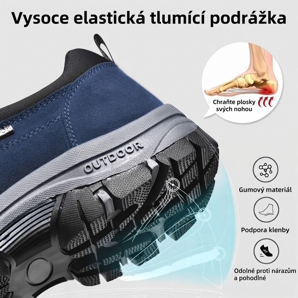 Voděodolné a pohodlné ortopedické boty vhodné na každodenní chůzi a turistiku