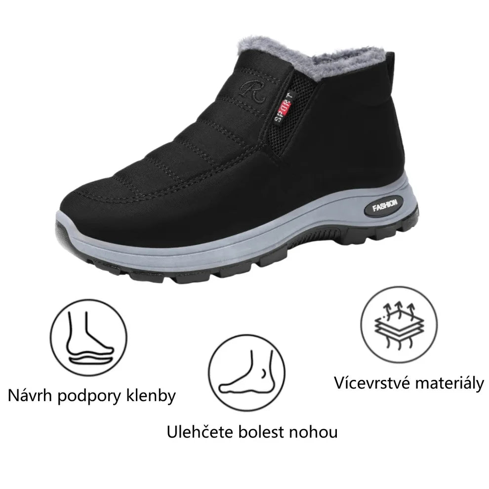 Zimní protiskluzové a zateplené boty pro muže i ženy se slabší rovnováhou – ulevují od tlaku na kolena(unisex)